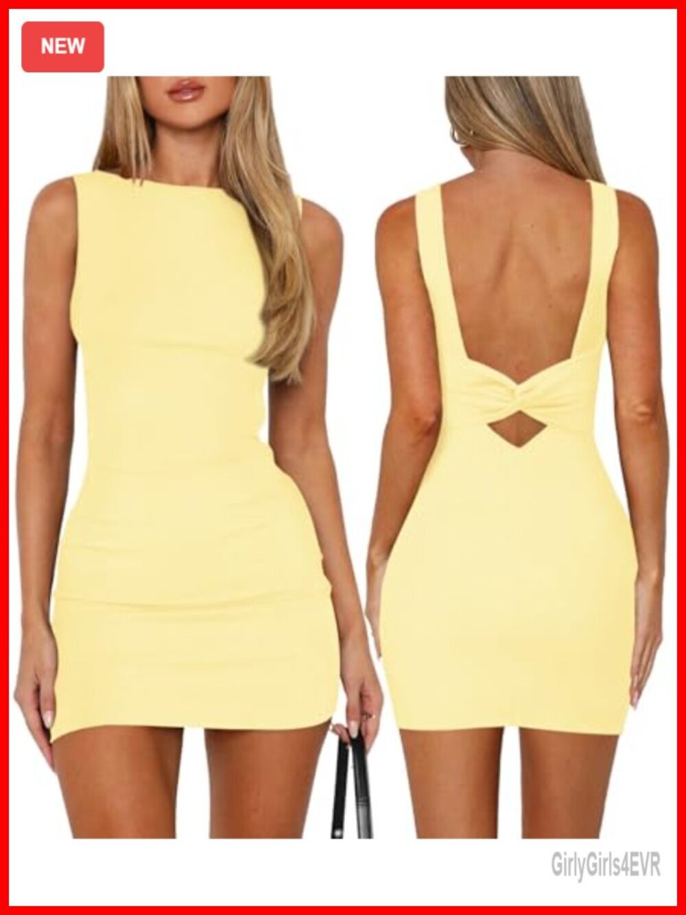 Boat Neck Backless Knotted Bodycon Mini Dress Club Party Guest